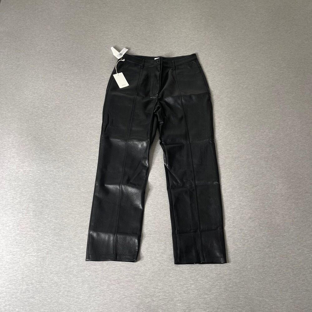 Aritzia Women’s Straight-Leg Faux Leather Wilfred Rebel Pants - Size 14